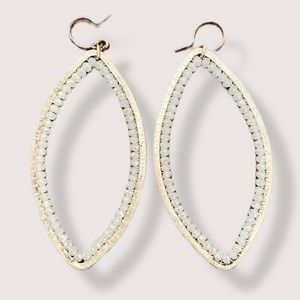Silver earrings with white stone